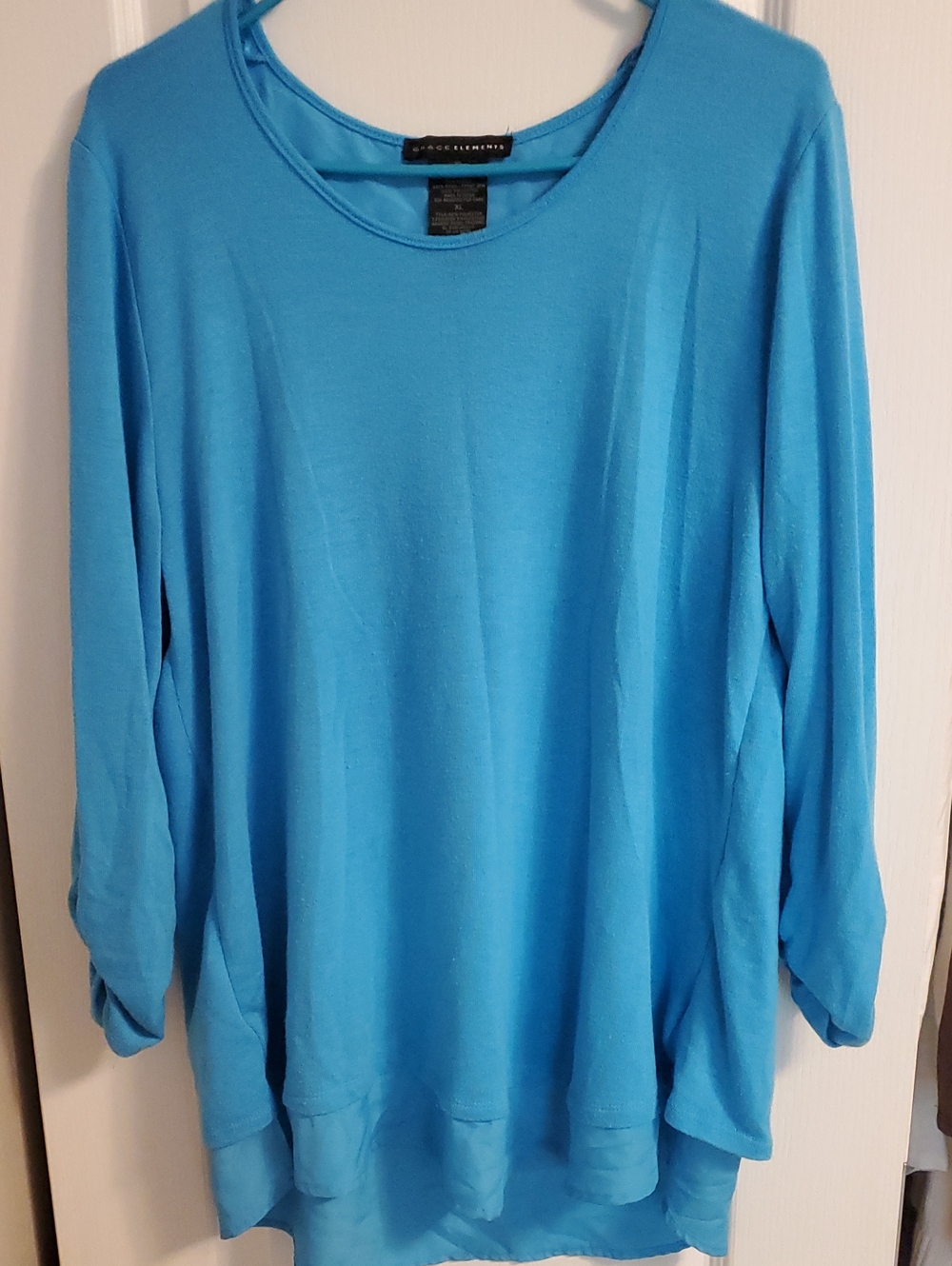 Grace Elements Blue Long Sleeve Lightweight Top
